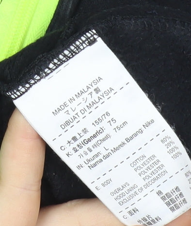Nike Men’s Black Full Zip Hoodie L Sportswear Graphic Hooded