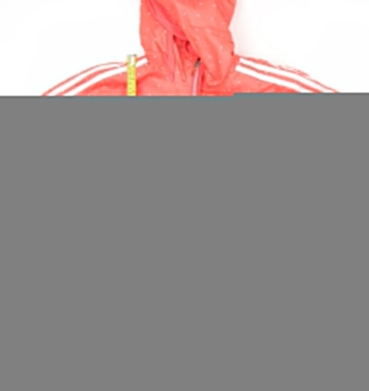 Adidas Womens Pink Polka Dot Windbreaker Jacket Size 12 UK Hooded