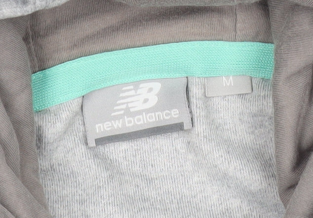 New Balance Womens Grey Hoodie M Full Zip Logo Sportswear