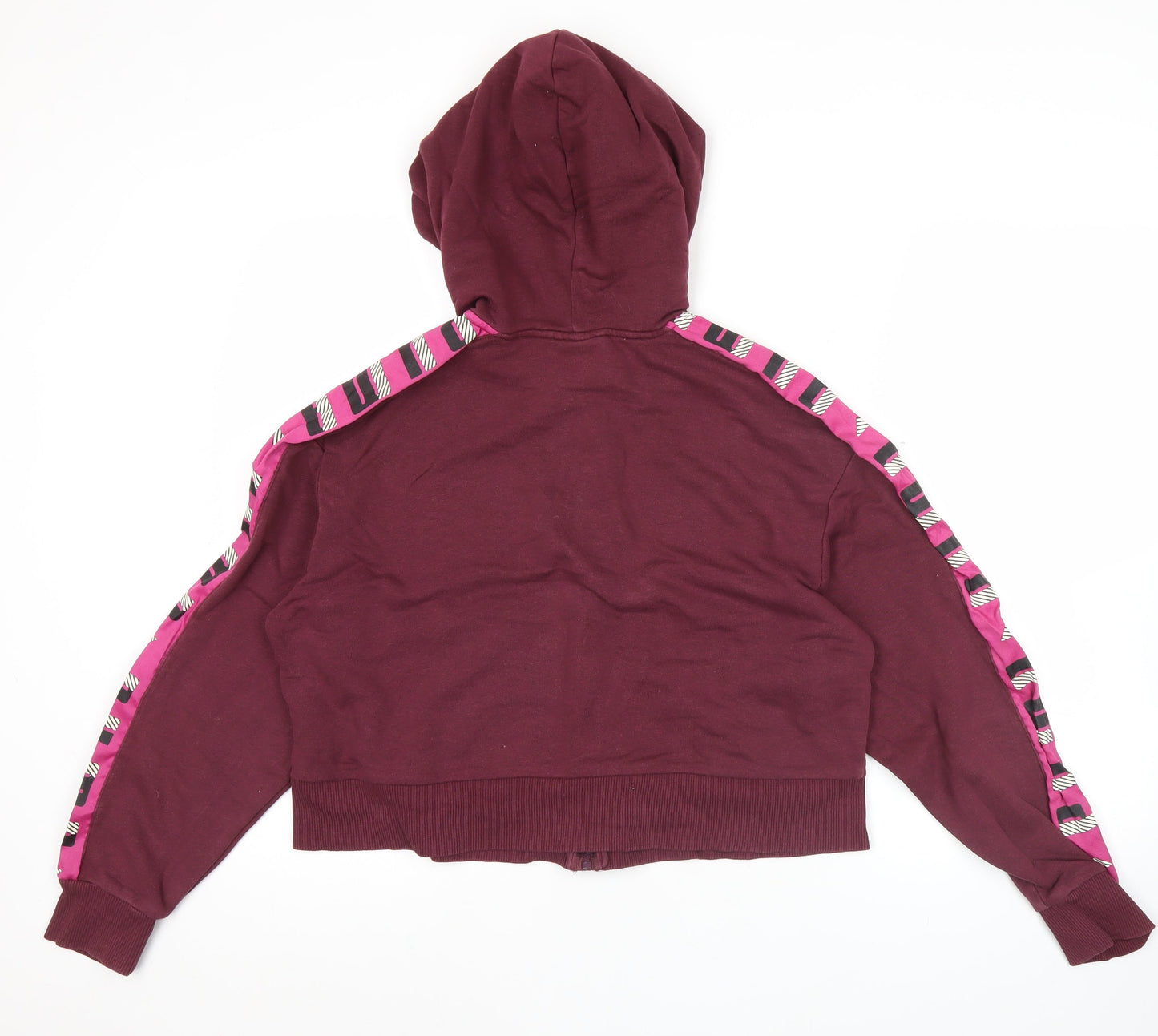 Puma Womens Burgundy Full Zip Hoodie Jacket Size 10 UK Logo Sportswear