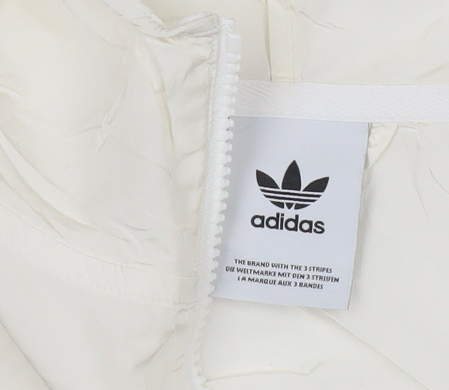 Adidas Women’s Ivory XS Cropped Windbreaker Hooded Jacket