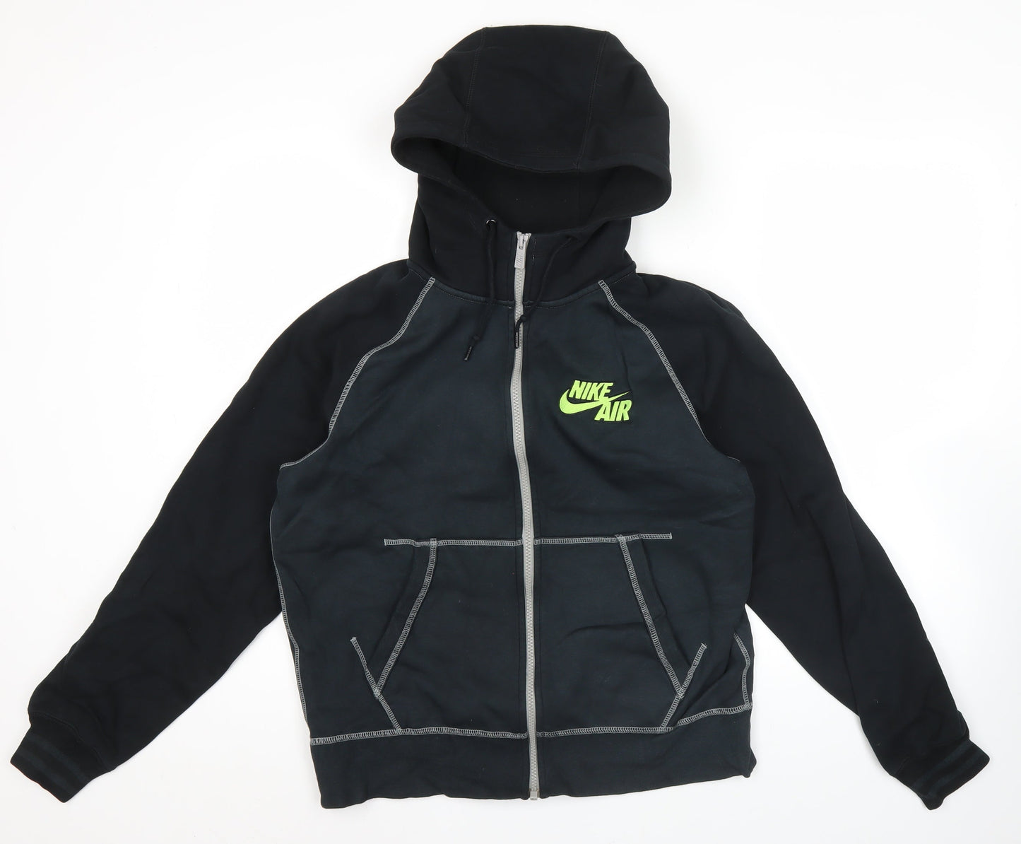 Nike Men’s Black Medium Full Zip Hoodie Air Logo Sports Fleece