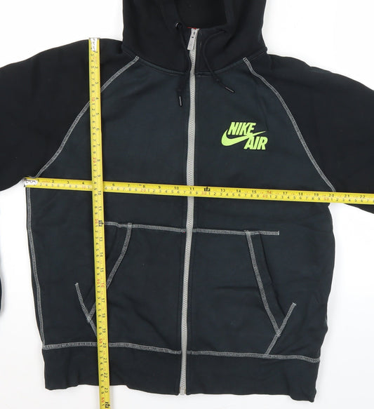 Nike Men’s Black Medium Full Zip Hoodie Air Logo Sports Fleece