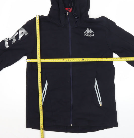 Kappa Mens Black Full Zip Hoodie Jacket Size M Sportswear