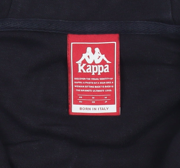 Kappa Mens Black Full Zip Hoodie Jacket Size M Sportswear