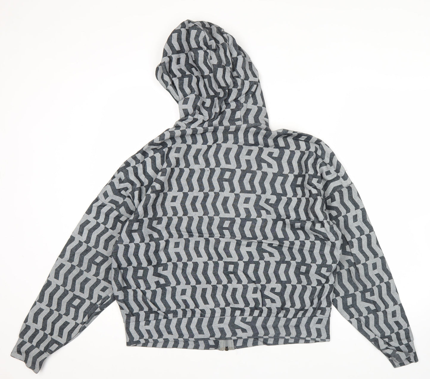 Adidas Mens Grey Graphic Full Zip Hoodie Jacket Size S Regular Fit
