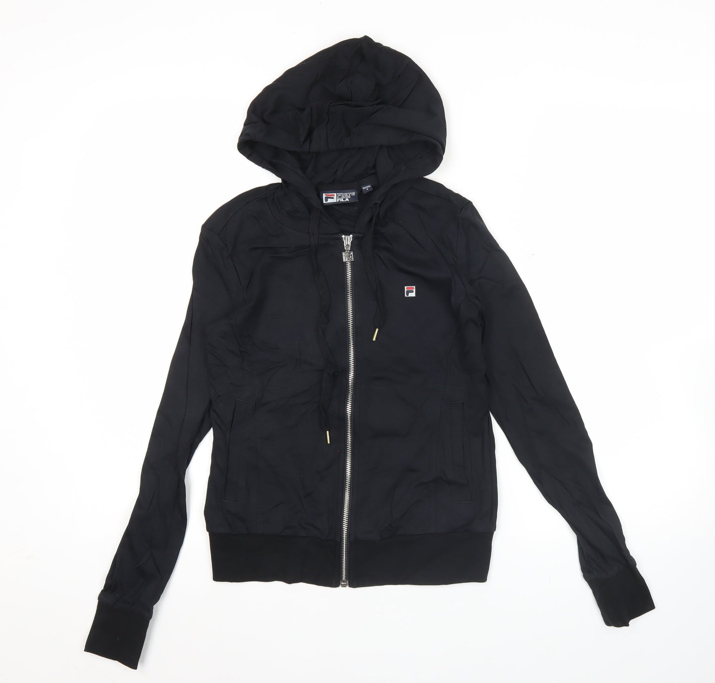 Fila Women's Black Full Zip Hoodie Size 6 Slim Fit Activewear