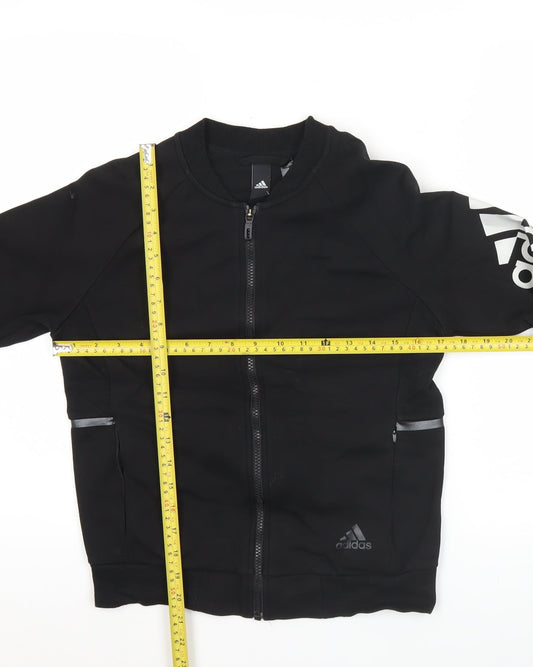 Adidas Women’s Black Track Jacket Size 8 Full Zip Sportswear
