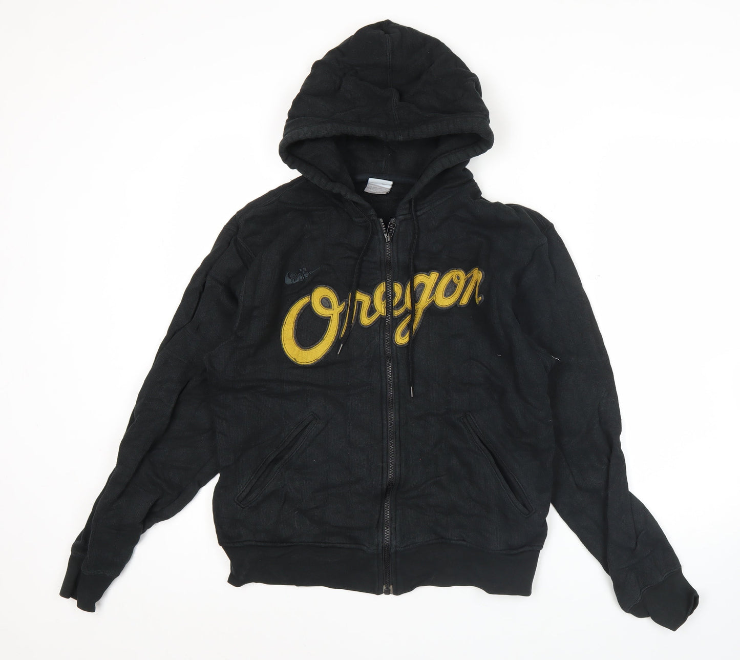 Nike Mens Black Oregon Hoodie Small Full Zip Embroidered Logo