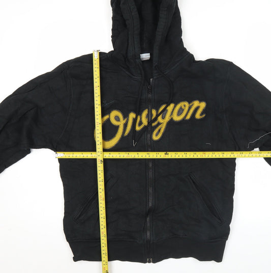 Nike Mens Black Oregon Hoodie Small Full Zip Embroidered Logo