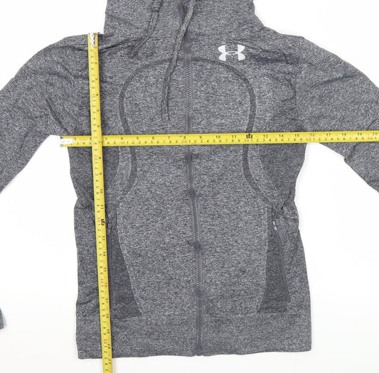 Under Armour Women’s Grey Full Zip Hoodie Jacket S Slim Fit Activewear