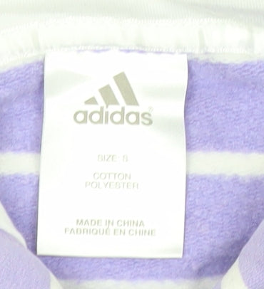 Adidas Women’s Purple Striped Full Zip Hoodie Size 8