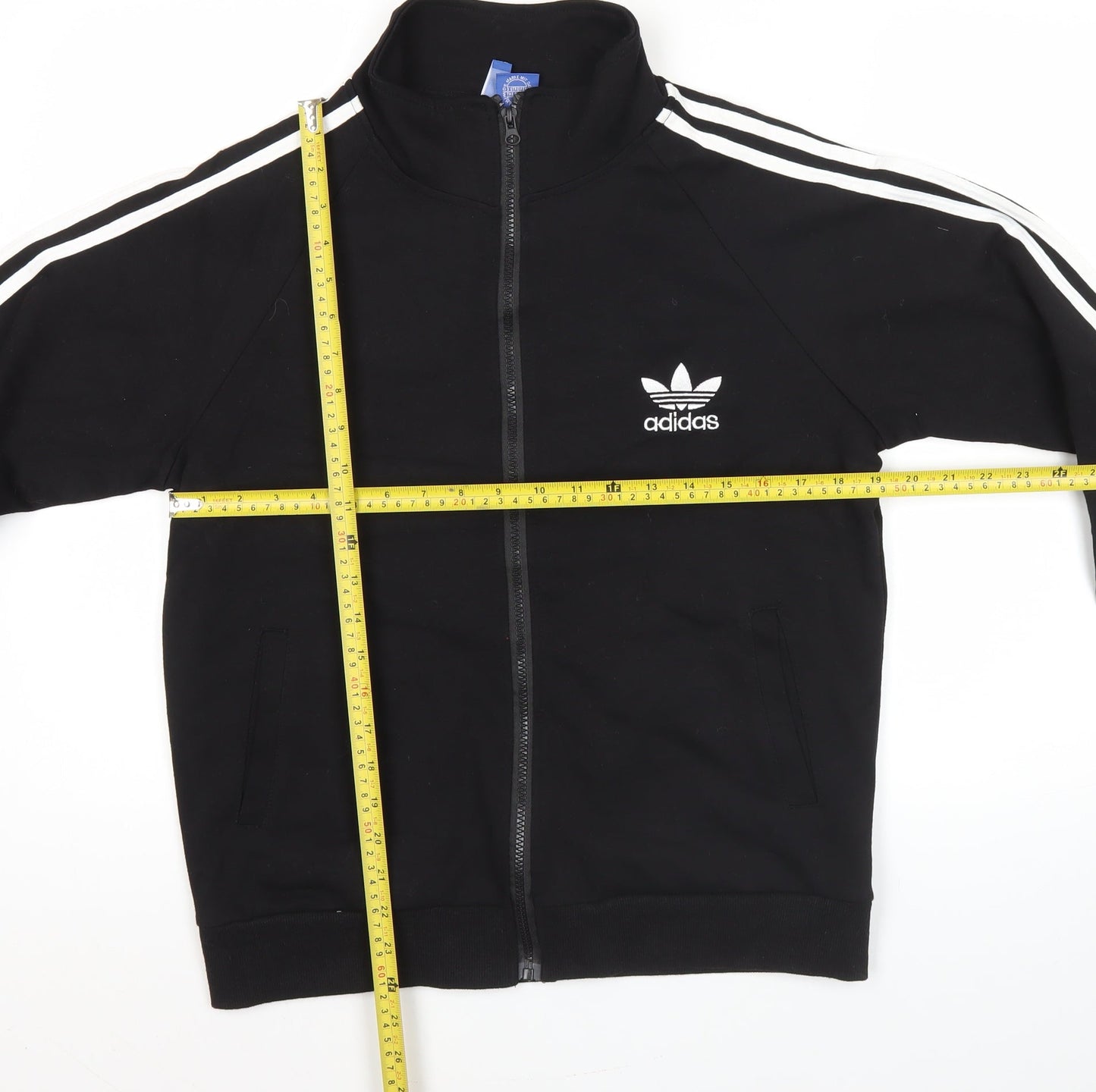 Adidas Mens Black Track Jacket Size S Cotton Full Zip Sportswear