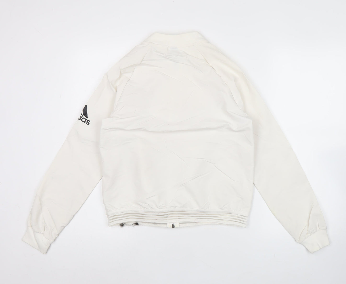 Adidas Women’s White Size 8 Track Jacket Full Zip Lightweight