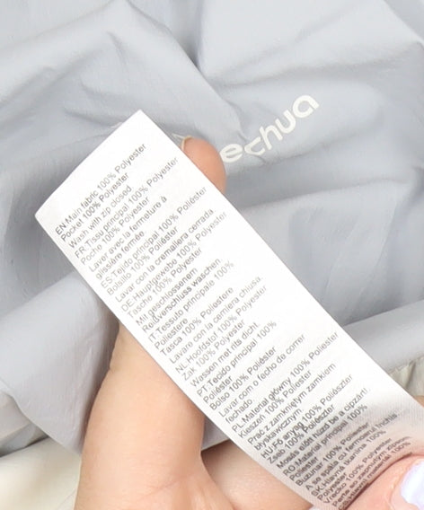 Quechua Women’s Grey White Windbreaker Jacket Size 16 Hooded