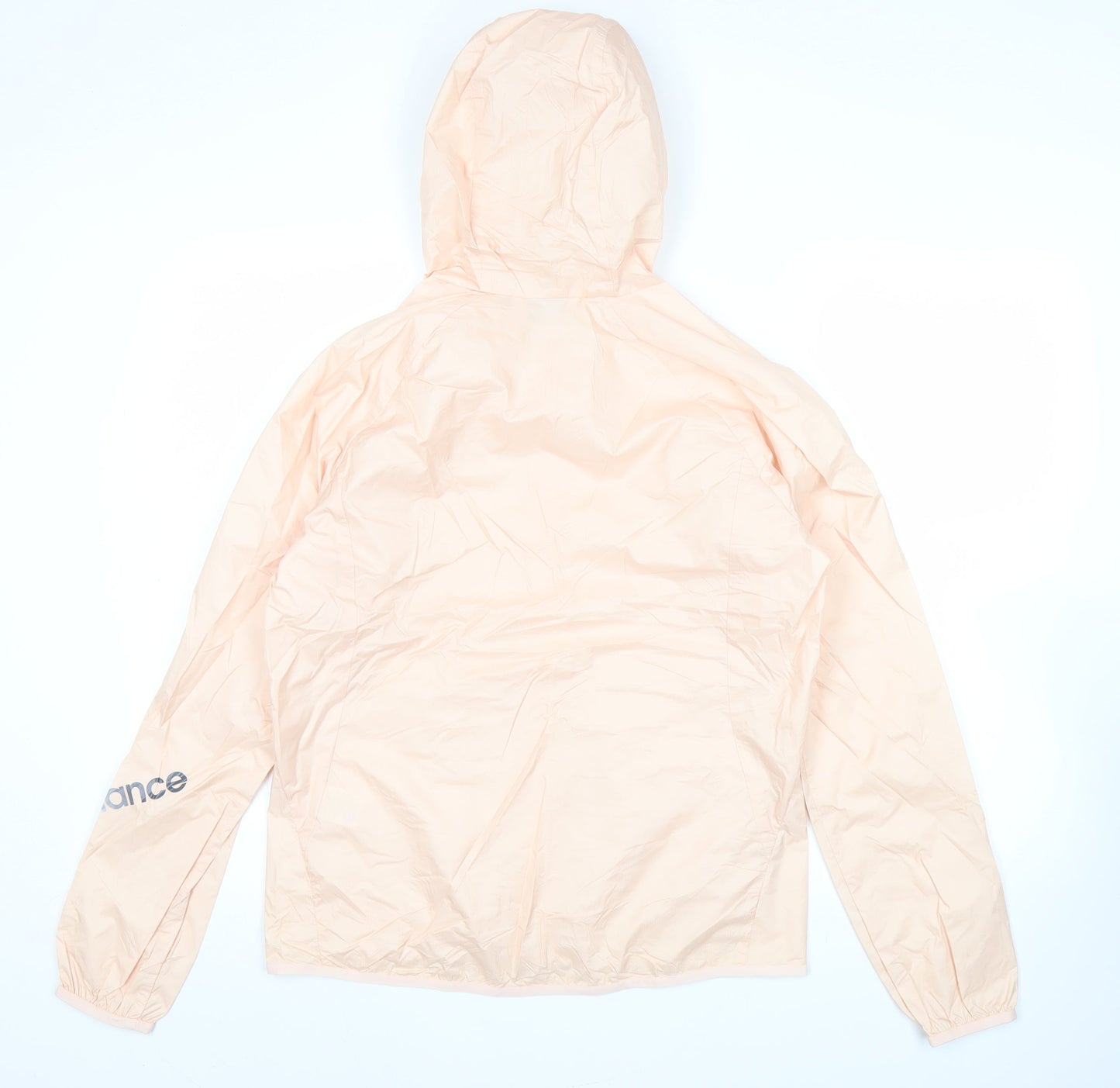 New Balance Womens Beige Windbreaker Jacket S Hooded Lightweight