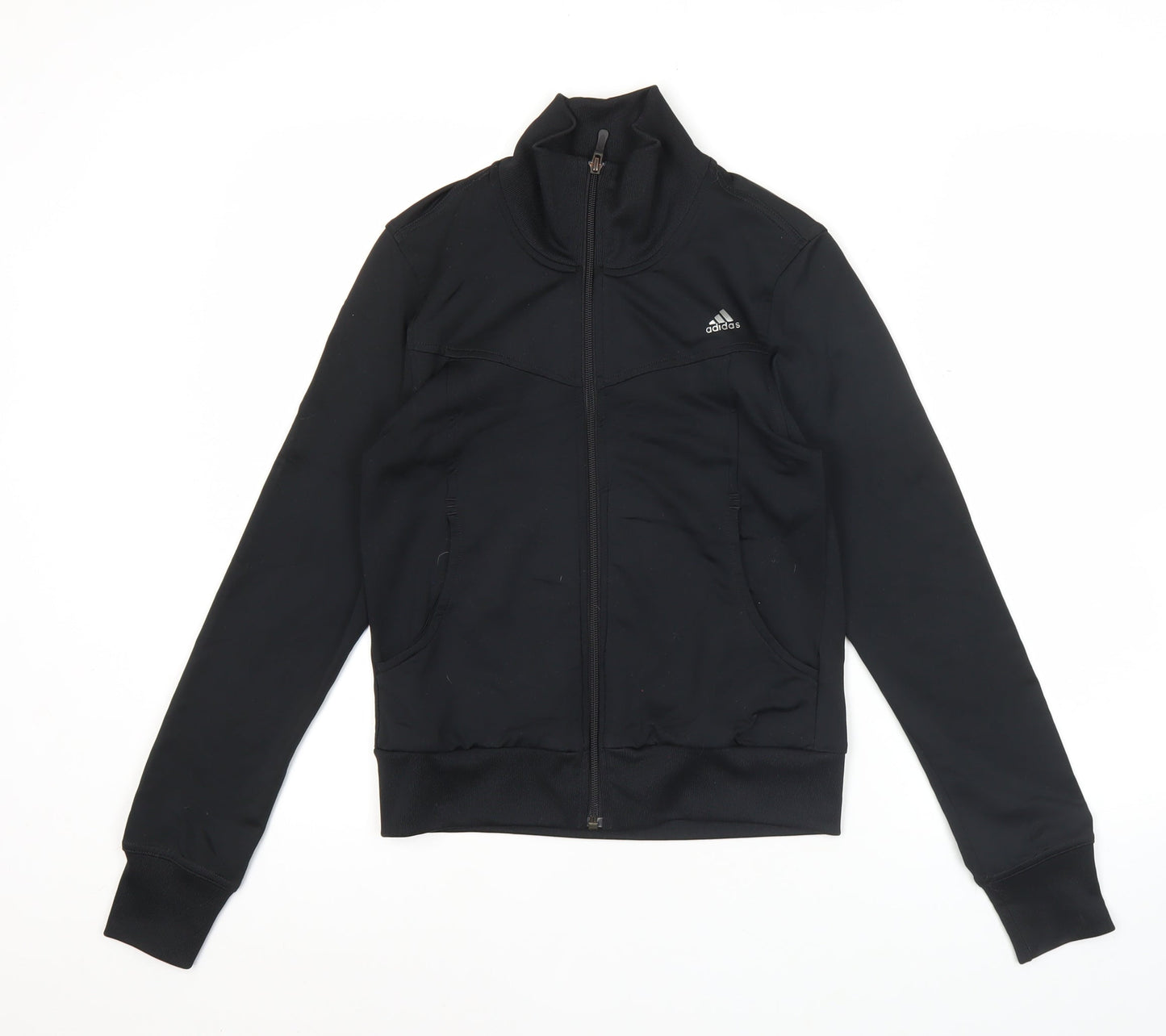 Adidas Womens Black Size 6 Track Jacket Climalite Full Zip