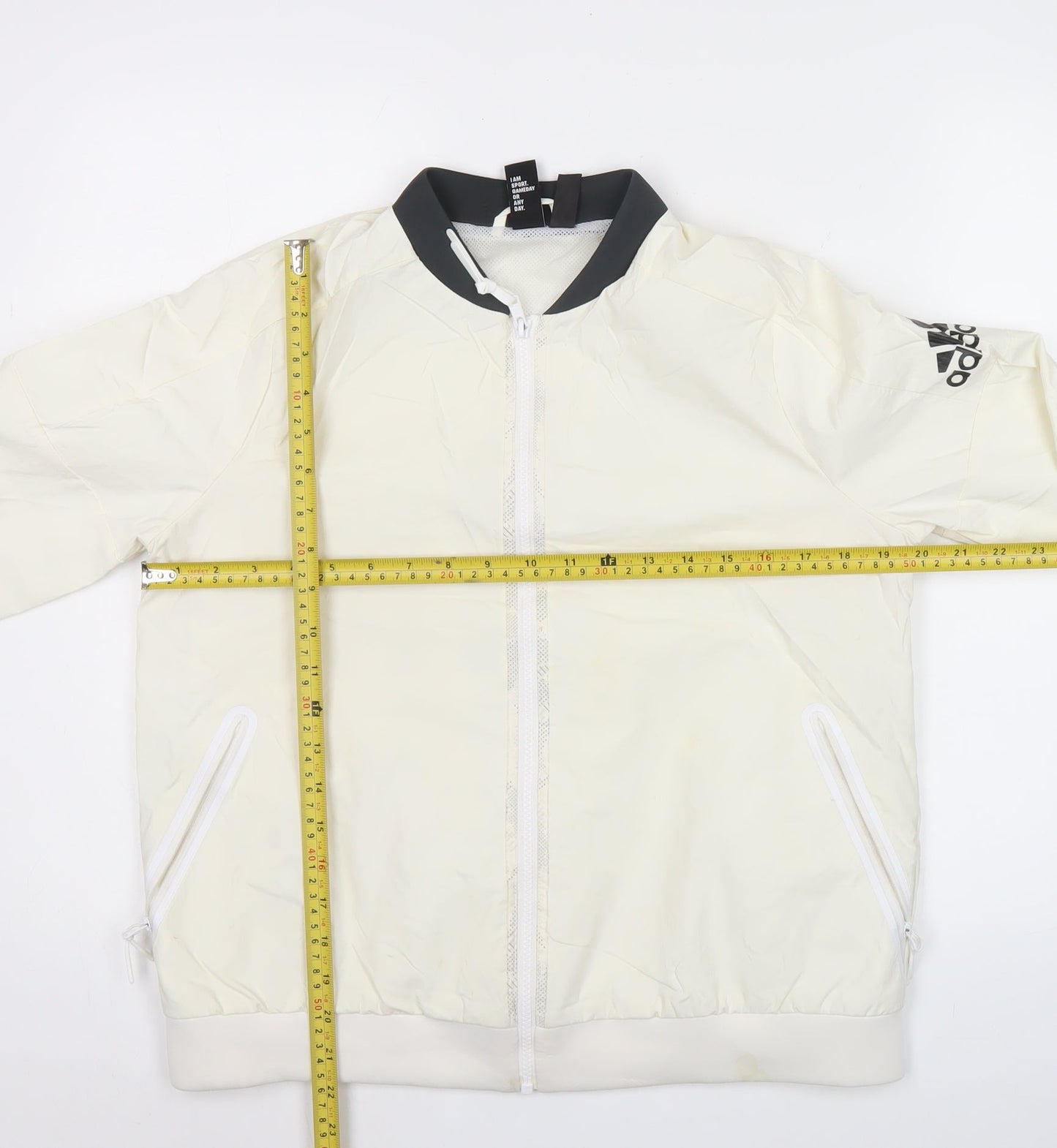 Adidas Womens Ivory Size 12 Full Zip Training Jacket