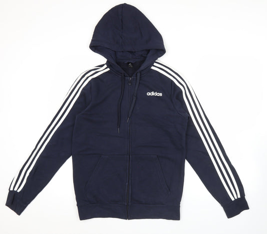 Adidas Men’s Blue XS Full Zip Hoodie Sportswear Cotton Blend