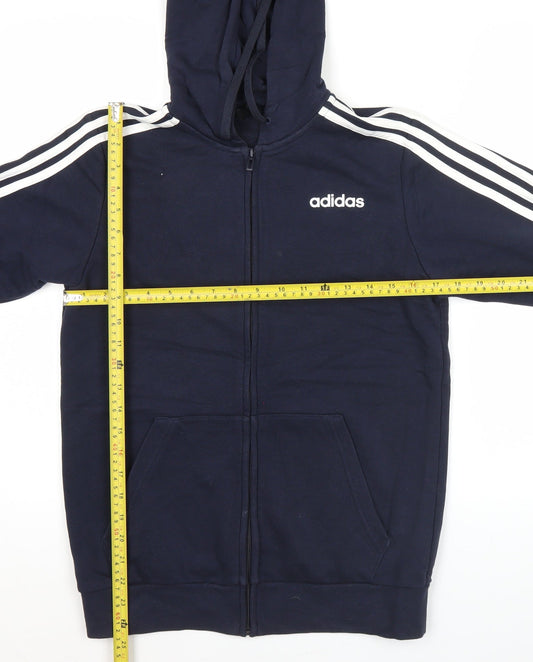 Adidas Men’s Blue XS Full Zip Hoodie Sportswear Cotton Blend