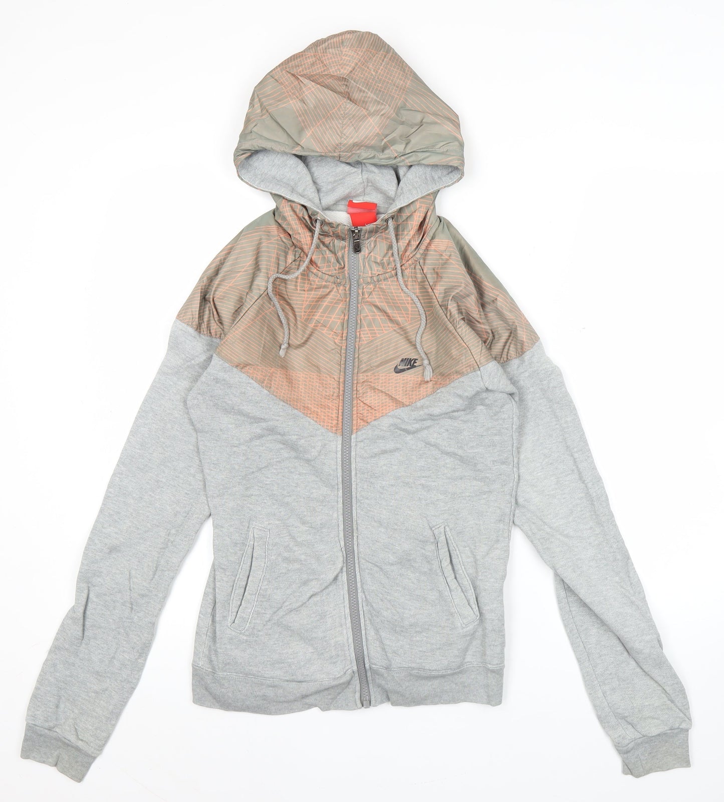 Nike Men’s Grey Full Zip Hoodie Jacket M Regular Fit Lightweight