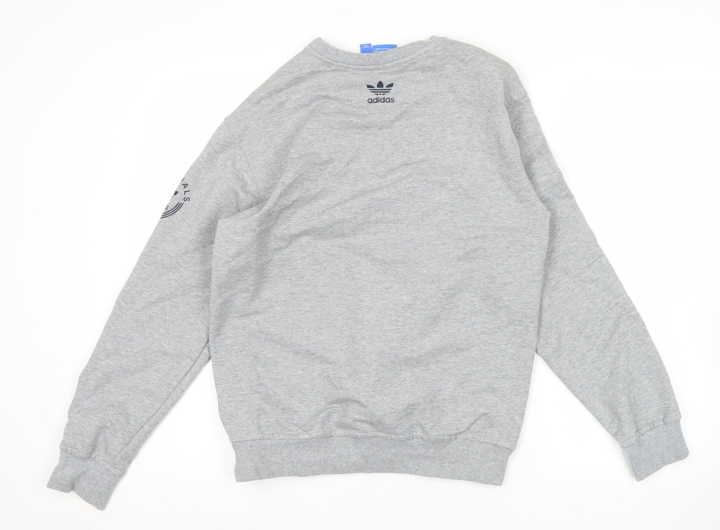 Adidas Originals Mens Grey L Sweatshirt Pullover Crew Neck Graphic