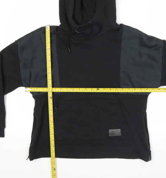 Adidas Women’s Black Pullover Hoodie Size 8 UK with Zip Accents