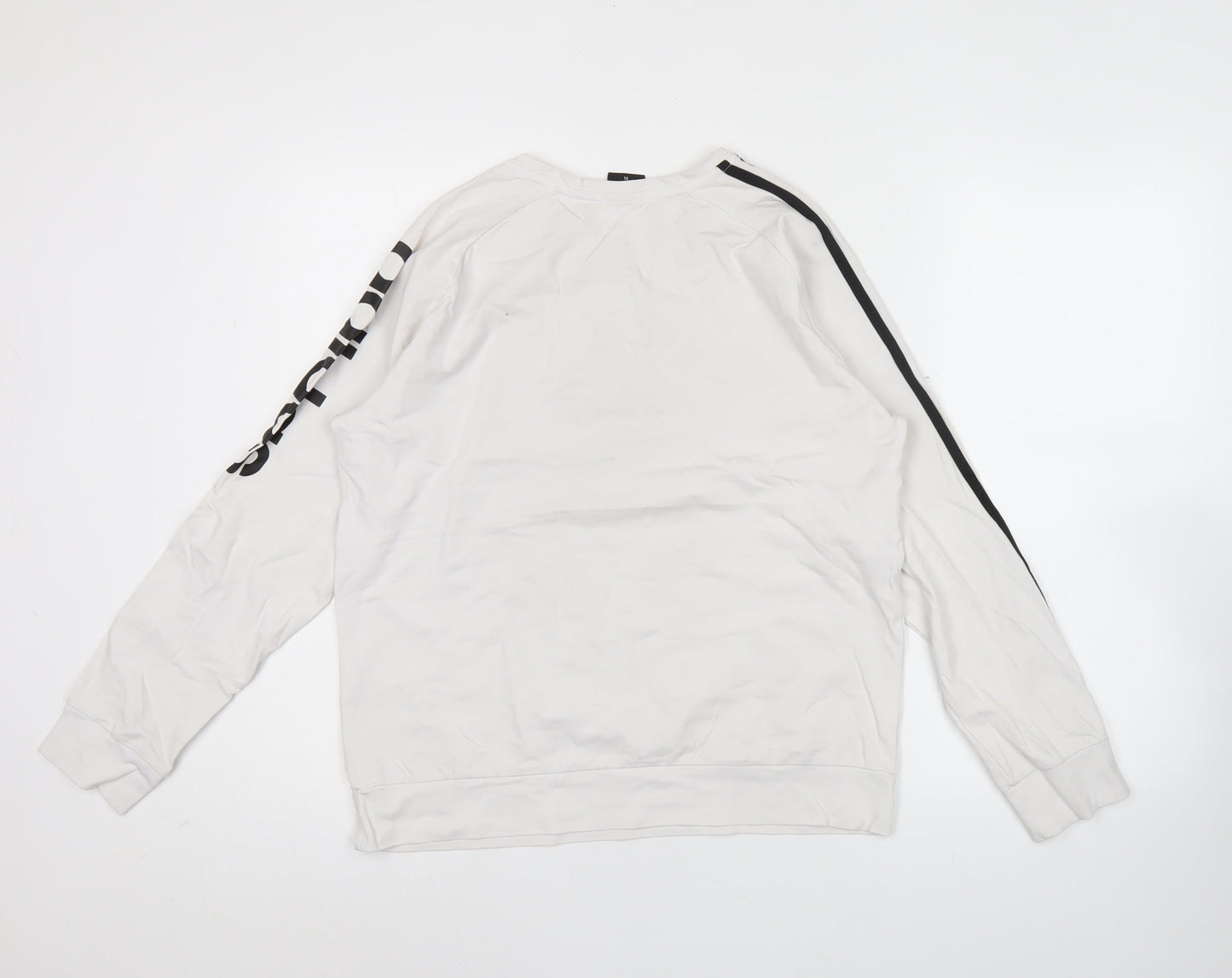 Adidas Men’s White XL Sweatshirt Pullover Crew Neck Logo Sports Top