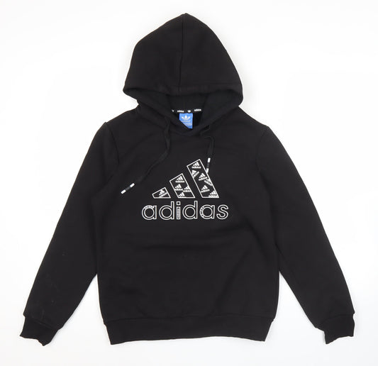 Adidas Men’s Black Cotton Pullover Hoodie XL Sports Graphic