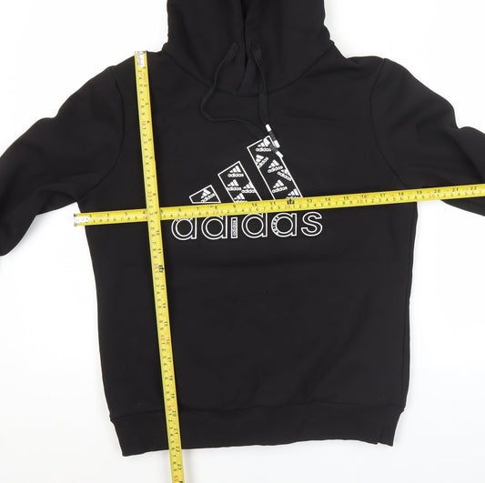Adidas Men’s Black Cotton Pullover Hoodie XL Sports Graphic