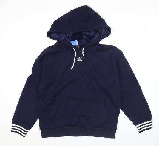 Adidas Men’s Blue Large Pullover Hoodie with Logo Graphic