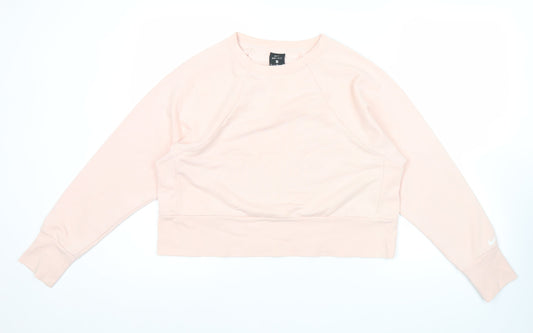 Womens UK M Regular Nike Pink Pullover Sweatshirt