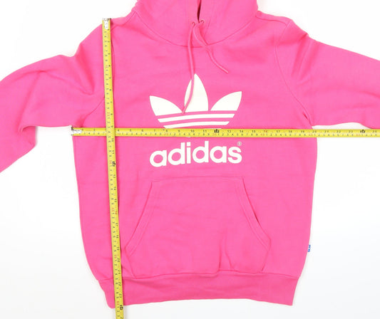 Adidas Women’s Pink Pullover Hoodie Size 12 Logo Print Casual
