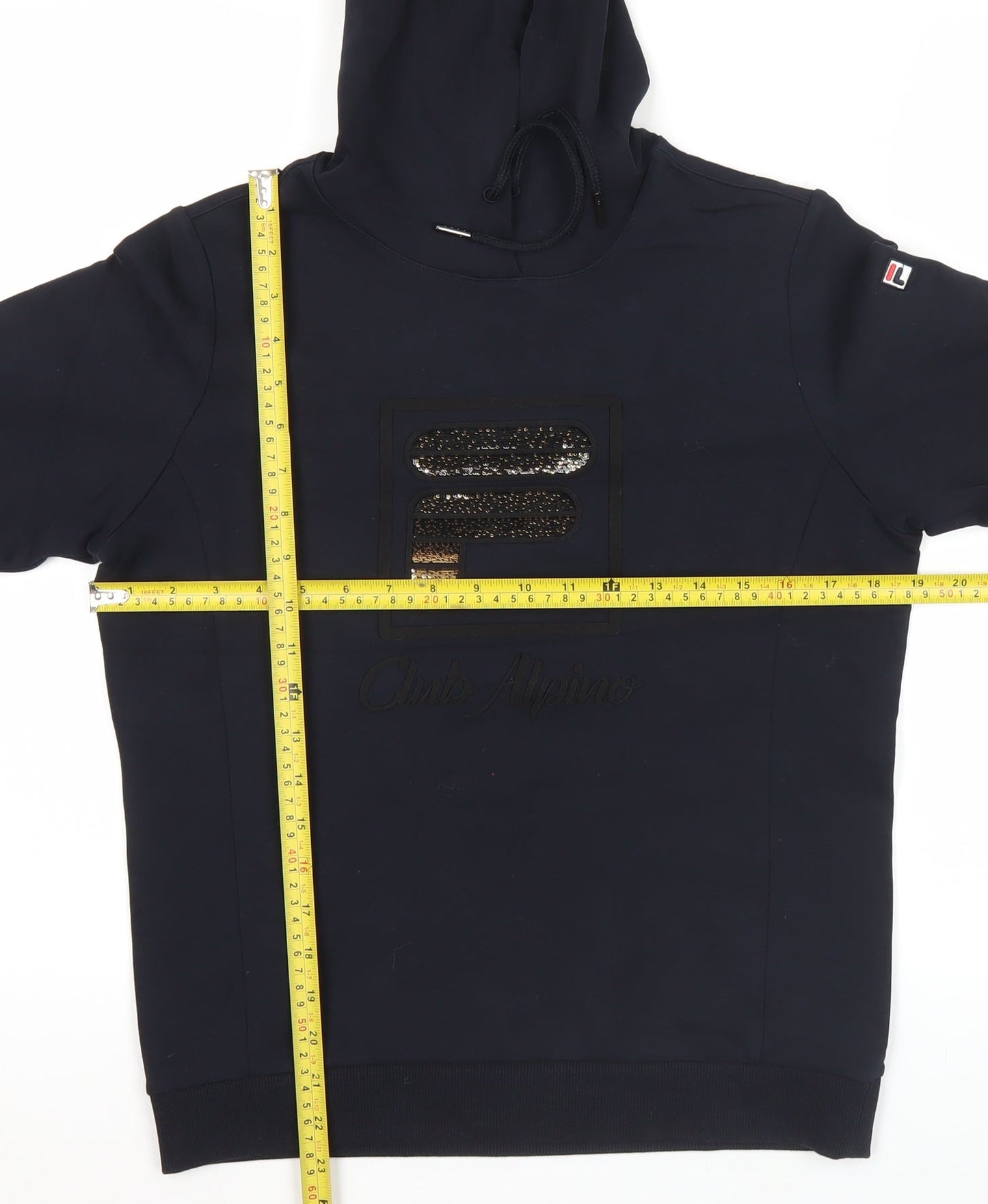 Fila Women’s Black Size 10 Pullover Hoodie with Sequin Logo