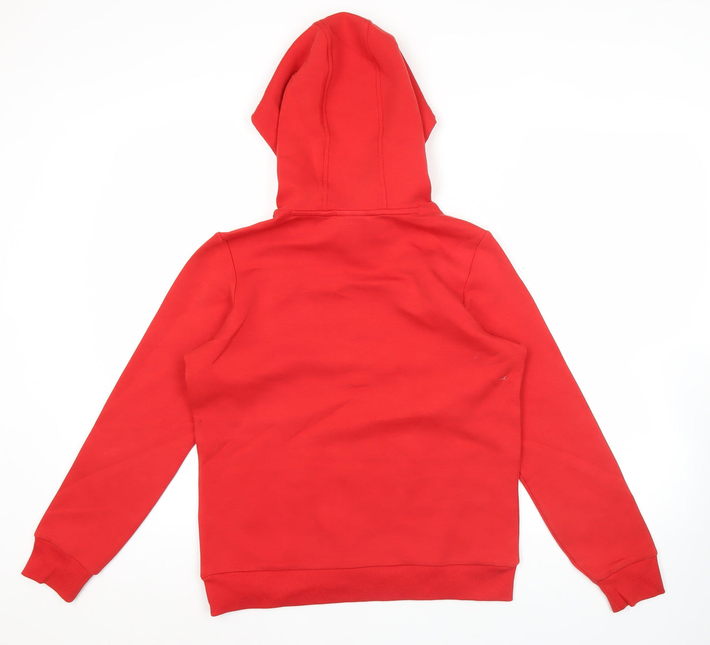 Fila Womens Red Hoodie Size 10 UK Bear Embroidered Pullover