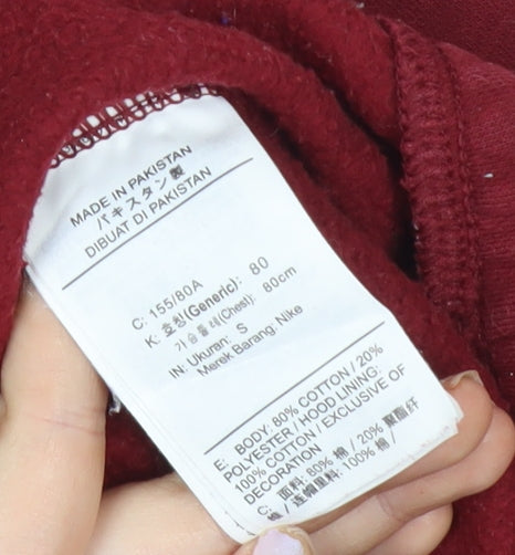 Nike Women’s Red Pullover Hoodie Small Logo Sportswear