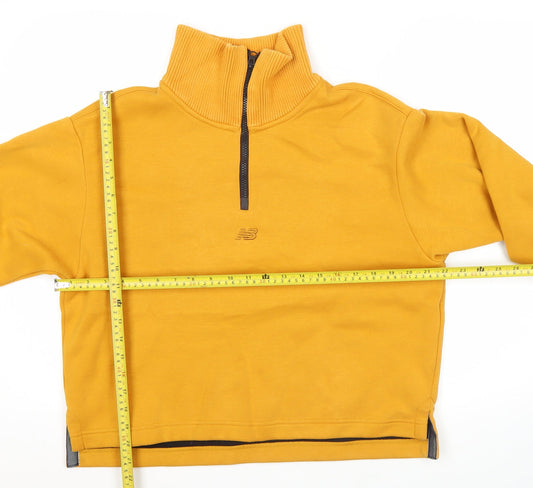 New Balance Men’s Yellow 1/4 Zip Sweatshirt Size M High Neck Sportswear