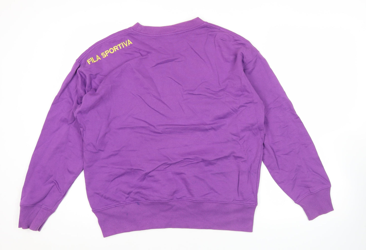 Fila Womens Purple Logo Sweatshirt Size 10 UK Crew Neck Pullover