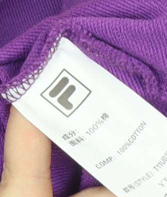 Fila Womens Purple Logo Sweatshirt Size 10 UK Crew Neck Pullover