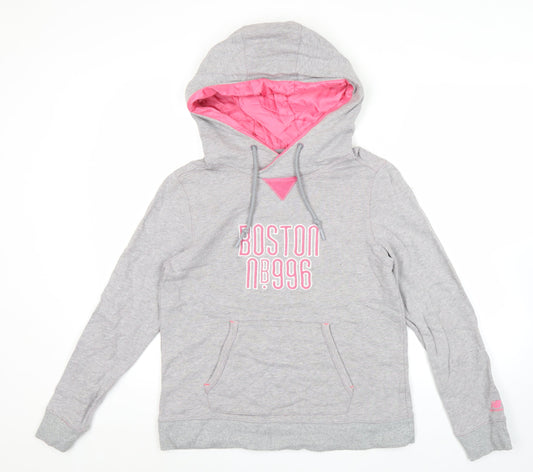 New Balance Womens Grey Hoodie L Boston Graphic Pullover