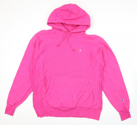 Champion Women’s Pink Pullover Hoodie Sweatshirt Size L Cotton Blend