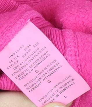 Champion Women’s Pink Pullover Hoodie Sweatshirt Size L Cotton Blend