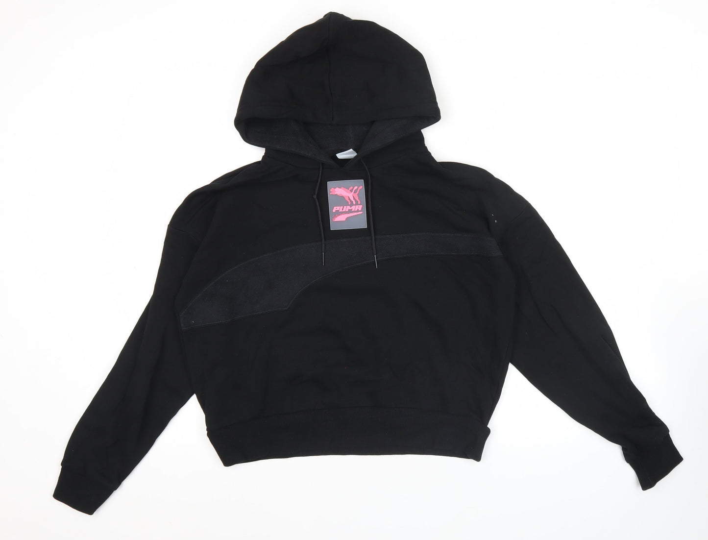 Puma Womens Black XS Pullover Hoodie Sweatshirt Hooded Logo