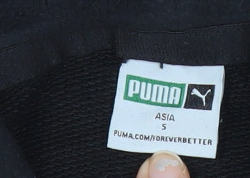 Puma Womens Black XS Pullover Hoodie Sweatshirt Hooded Logo