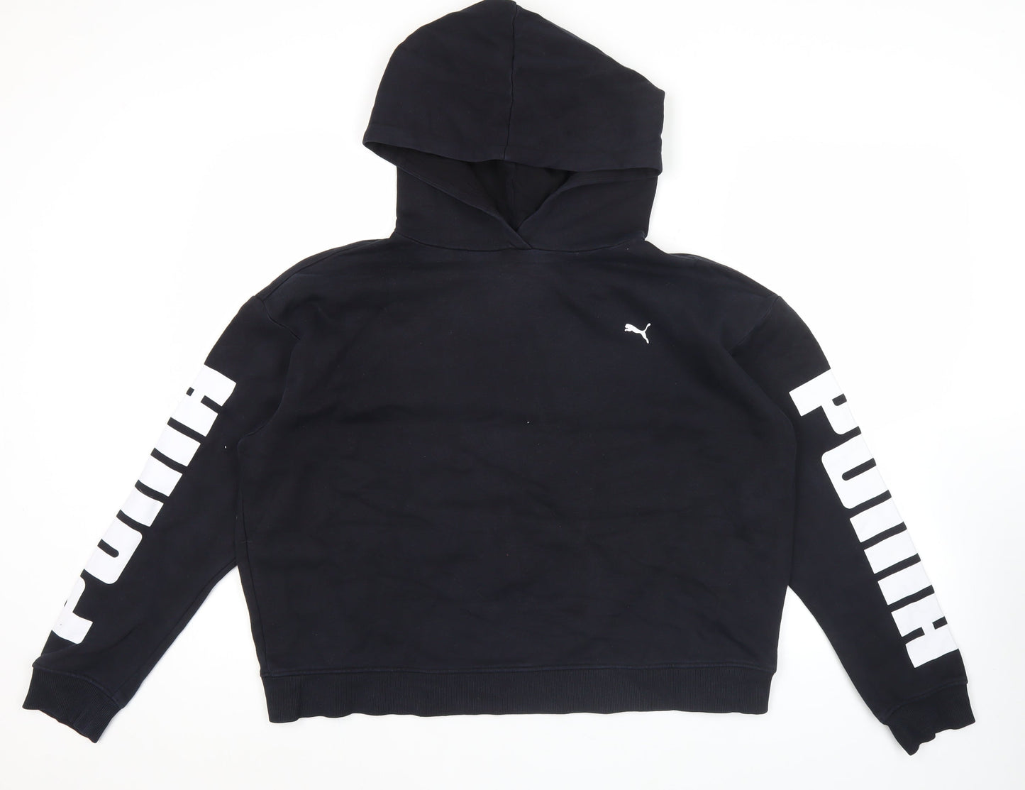 Puma Men’s Black L Pullover Hoodie Sports Logo Long Sleeve