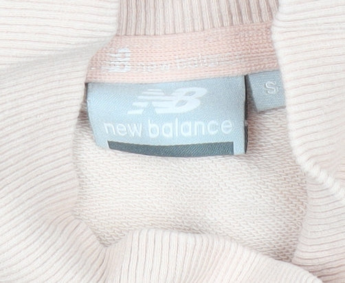 New Balance Womens Pink Sweatshirt Small Logo Print Casual