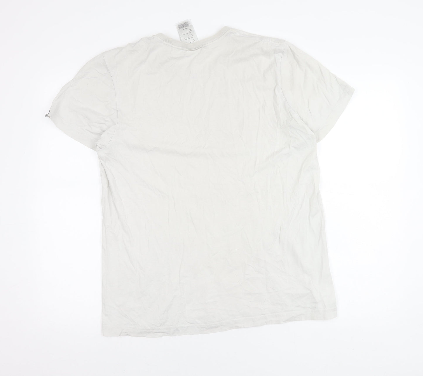Adidas Mens White Medium Graphic Logo Crew Neck T-Shirt