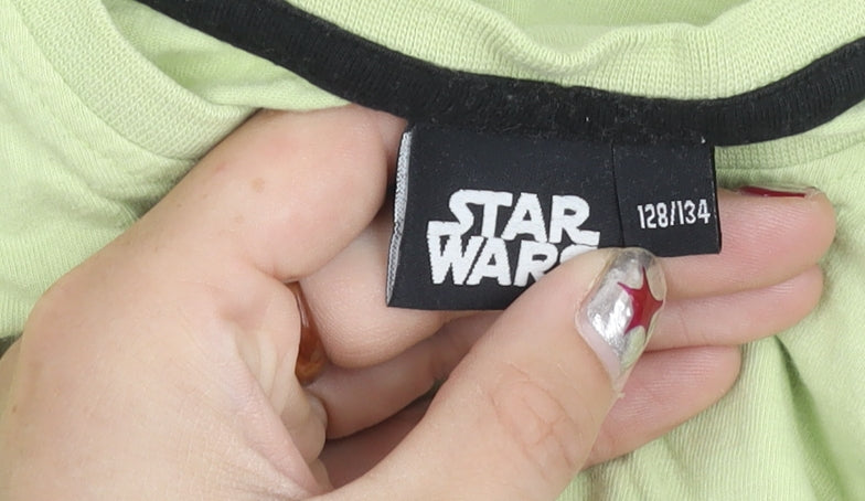 Star Wars Boys Green Grogu T-Shirt 8-9Y Short Sleeve Crew Neck