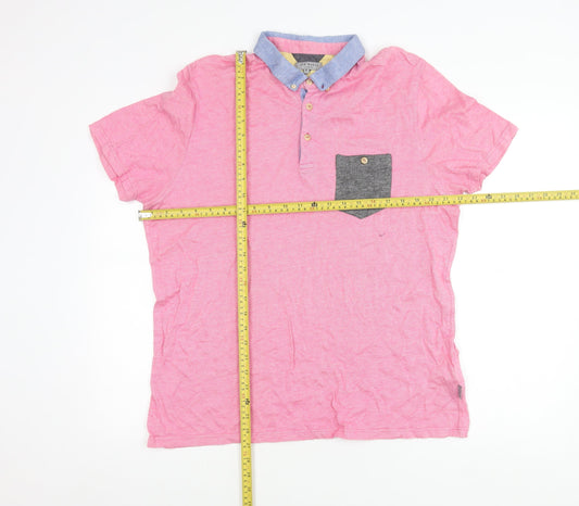 Mens UK Size XL Ted Baker Pink Cotton T-Shirt