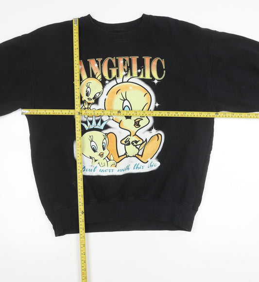 Looney Tunes Tweety Women's Black L Sweatshirt Pullover Graphic Print